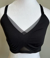 HONEYLOVE CROSSOVER WIRELESS BRA BLACK SIZE XL DD Excellent NWT Support Active