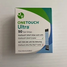 OneTouch Ultra Diabetic Test Strips. 50 Blood Glucose Strips Total.