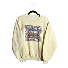 Vintage Teresa Kogut Fall Pumpkin Sweatshirt Yellow 90s Cottagecore XL