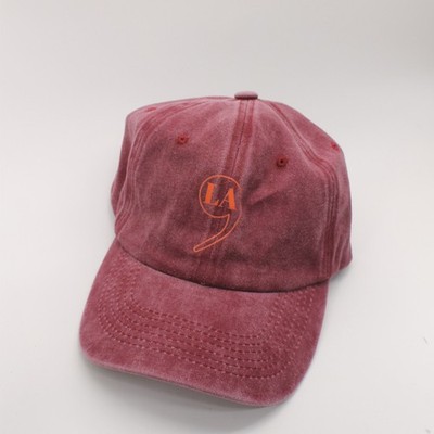 LA comma red cotton dad cap buckle back