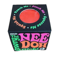 Needoh Nee Doh Teenie - Sensory Squeeze Toy - Mini Groovy Glob - Orange
