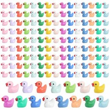 150 Pcs Mini Resin Ducks Bulk 15 Colors Tiny Duck for Figurines Garden Micro ...