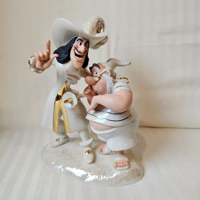 RARE Lenox Disney FIND ME PETER PAN Captain HOOK & SMEE 24K Gold NEW in BOX COA