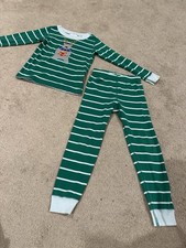 Hanna Andersson Striped GreenLong Sleeve Set 100 Pajamas 4 Reindeer