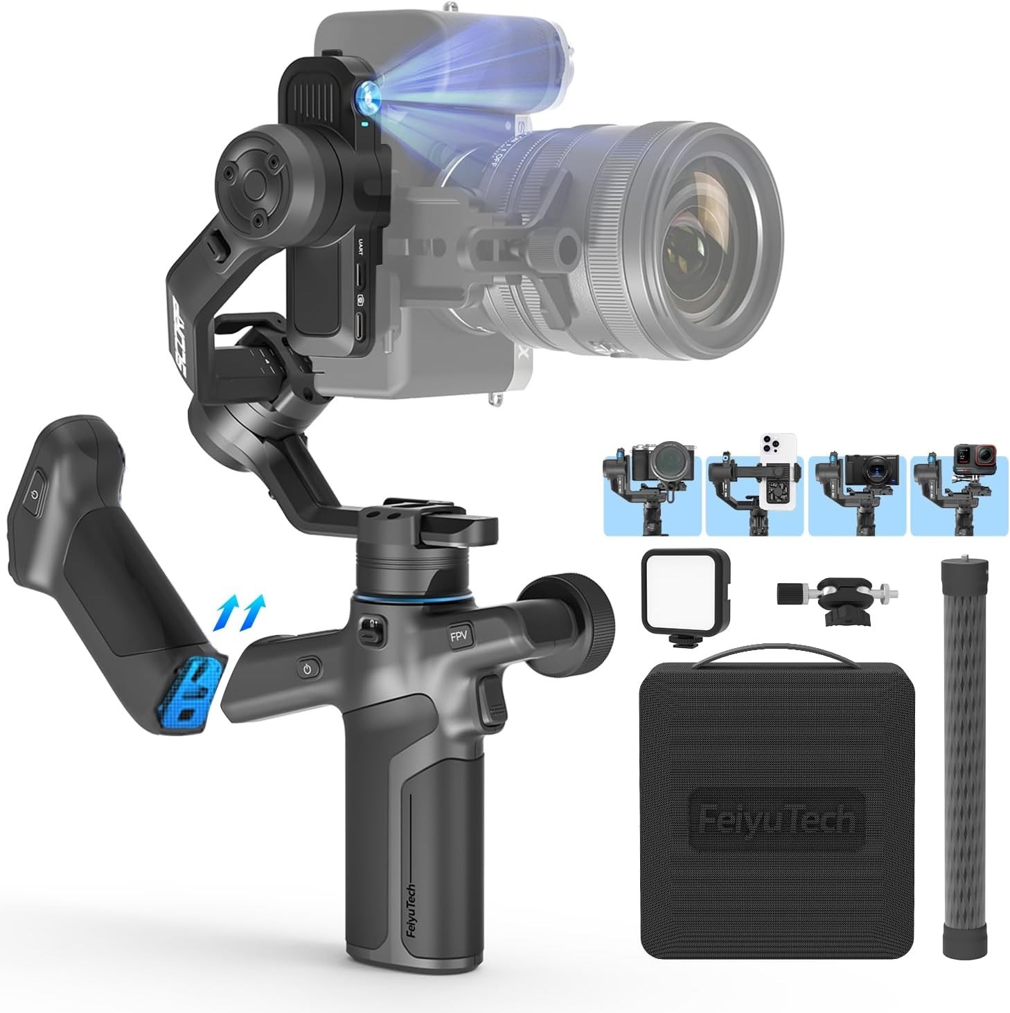 FeiyuTech SCORP Mini 3 Pro 3-Axis Gimbal w/AI Tracking; +Bag
