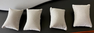 4 pcs-Velvet Small Bracelet/Watch Pillows Jewelry Displays (LIGHT GRAY)