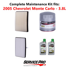 2005 Chevrolet Monte Carlo 3.8l Complete Oil Air Cabin Filter Kit 5w-30