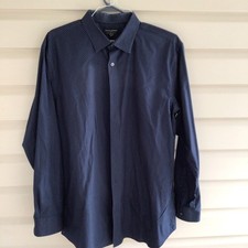 MENS BANANA REPUBLIC BUTTON UP SHIRT NAVY PRINT SZ XL NON- IRON