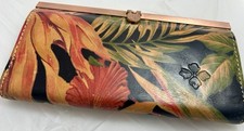 Patricia Nash Clutch With Tropical Florals, Genuine Italian Leather