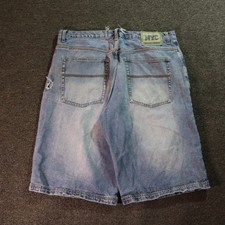 NYC Baggy Hip Hop Y2k Faded Denim Skater Blue Jean Shorts W38