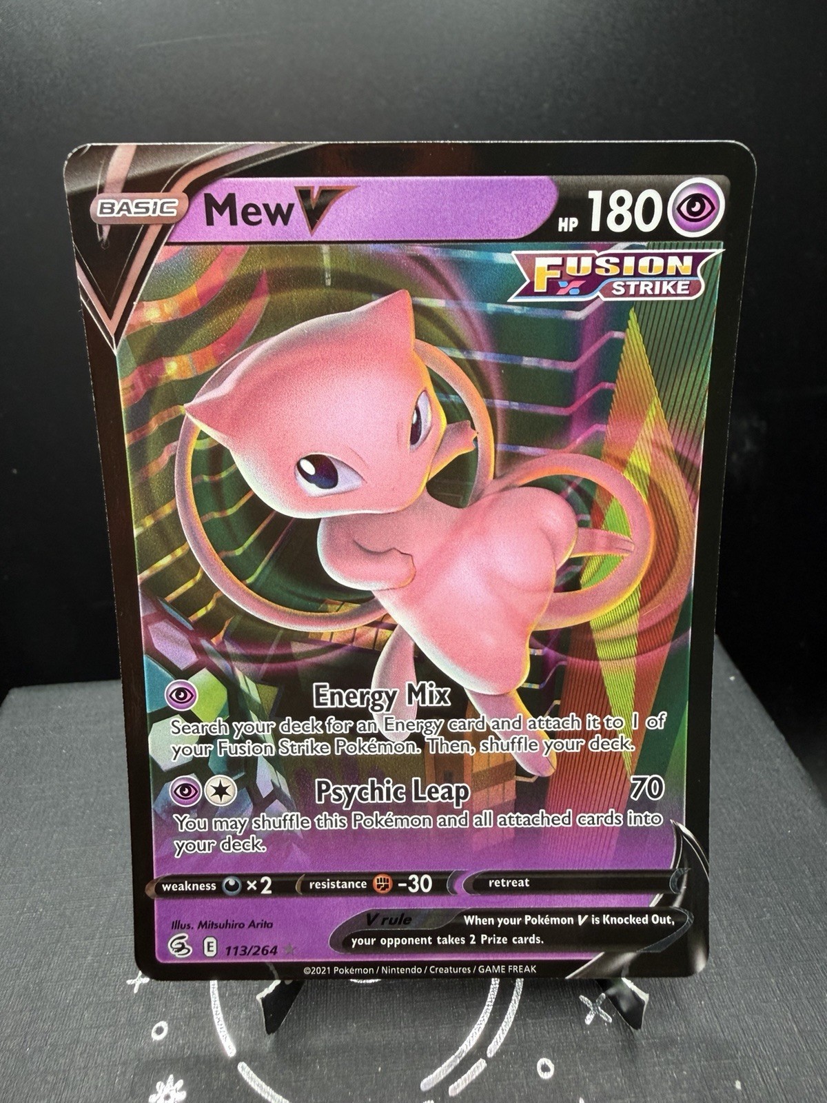 Pokemon TCG SWSH Fusion Strike Mew V 113/264 Ultra Rare Holo NM