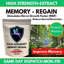 Memory Regain 500mg 90 Capsules 25'000mg 50.1 Extract , Memory, depression Brain