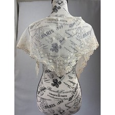 Sheer Lace Capelet Scarf Shawl Overlay Ivory Elegant Formal Occasion Accessory