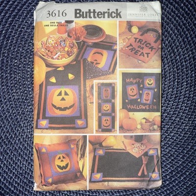 UNCUT Butterwick 3616 Pattern HALLOWEEN TABLE RUNNER PLACEMAT PILLOW TOTE UC