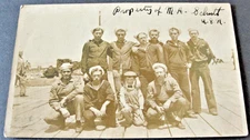 US Navy Sailors Group of (10) Men - Real Photo Postcard -VELOX (1901-1914). 