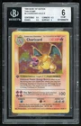Pokemon TCG Charizard Holo Rare Base Set Shadowless 1st Edition Thin Stamp BGS 6