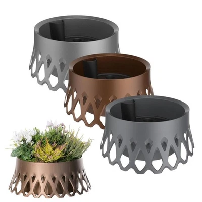 PLASTIA Grabschale mit Selbstbewässerung und Wasserüberlauf Friedhof Grab Vase Roseta