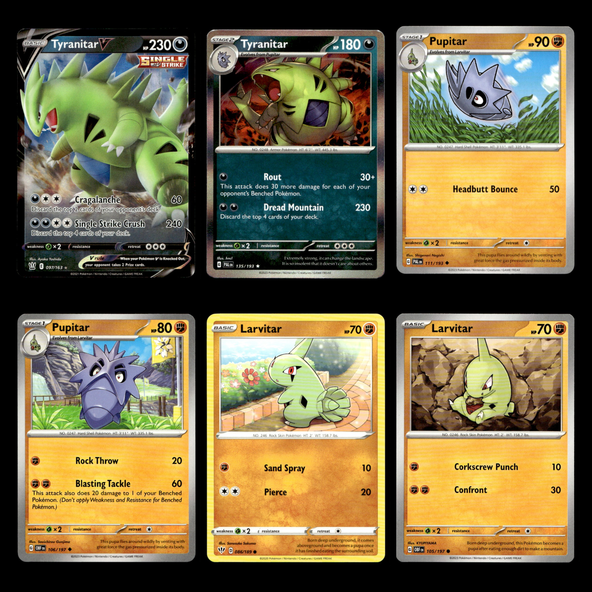 6x Tyranitar V Lot 97 Sword Shield Battle Styles Pokemon Cards Collection  Set