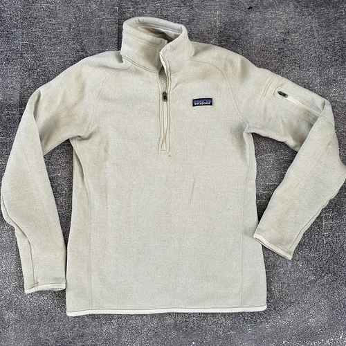 OFF WHITE Giacca Pile Maglione Donna Patagonia Beige Off White 1 4 Zip Up Better Tg M