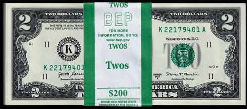 USPC FR#1941K 100X $2 2017 A FRN DALLAS SEQ #'D GEM UNC (W/ BEP STRAP) - Picture 6 of 12