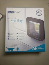 Open Box new  SureFlap Microchip Cat Flap Brown Scans Pet's ID on Entry