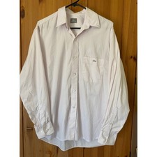 Lacoste Mens Pink Oxford Button Down Shirt Long Sleeve Size 38 Made in France