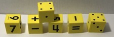 Educational Supply 6 Yellow Foam Function Math Dice Blocks FREE SHIPPING