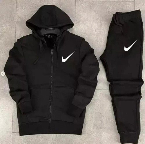 Men's Nike Hooded Front-Zip Cotton Fleece 2 Pieces Nike Tracksuit set