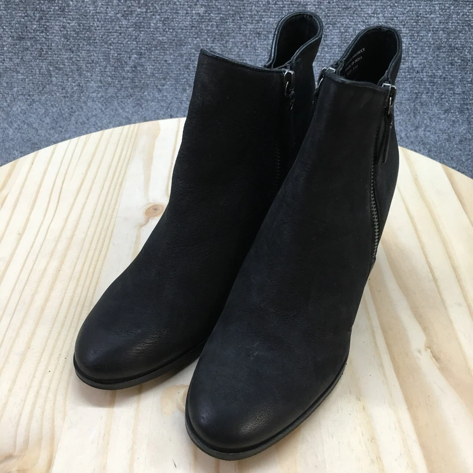 Mia Botas Mujer 8 M Maddock Botines Cuero Negro Cremallera Lateral Tacón D16021 Foto 3 de 4