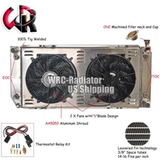 For 1988-00 Chevy/GMC C/K Truck 1500 2500 3500 5.7L V8 Radiator+Shroud Fan+Relay