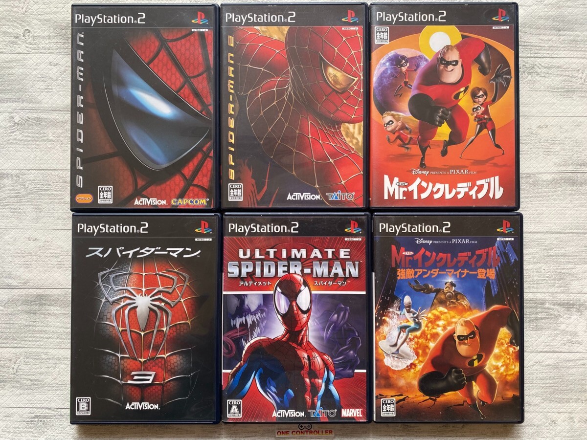 SONY PS2 Spider-Man 1 2 3 & Ultimate Spider-Man & Mr .Incredible