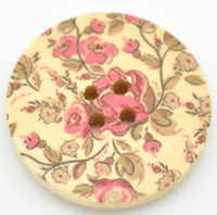 10 HolzknöPfe 30Mm Mit Blumenmotiv Xxl 4-Loch Knopf KnöPfe Zum AnnäHen Basteln