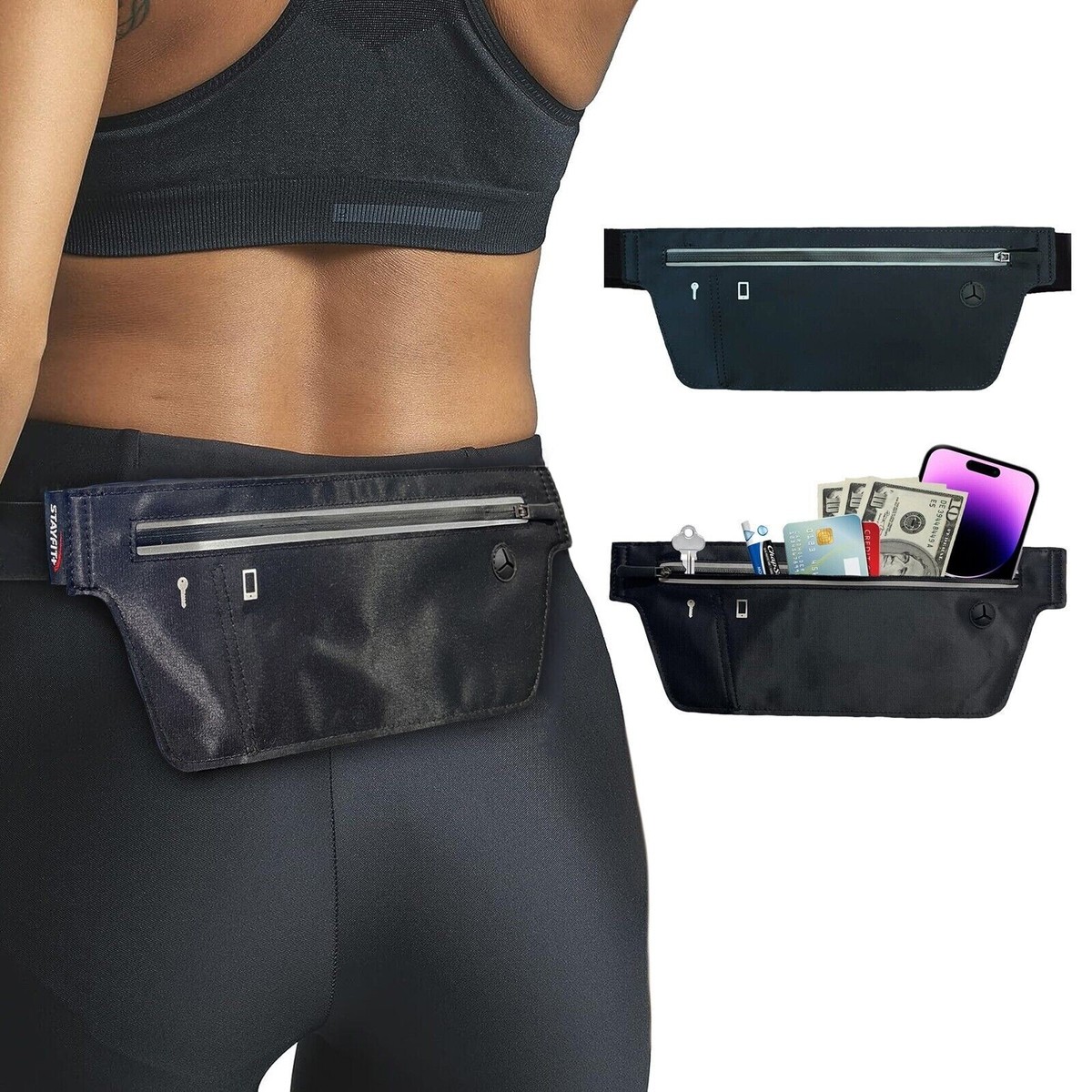 Waist Fanny Pack Slim Waterproof Running Walking Outdoor Hiking
