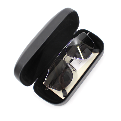 Fendi 58mm O'Lock Navigator Sunglasses NEW Black Metal Frame Dark
