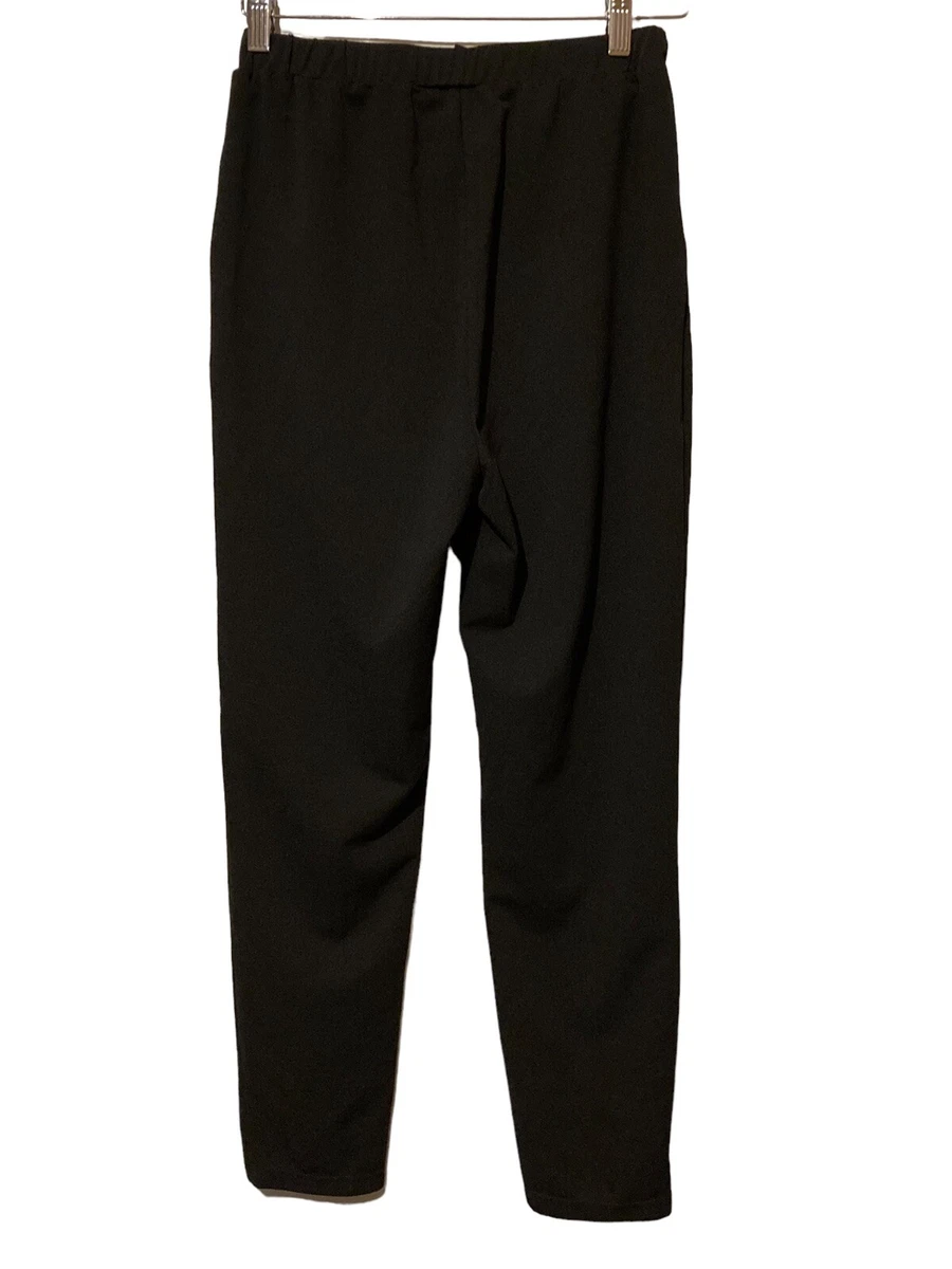 Shein Womens Pants Sz M Black Tie Waist Work Pants Business Casual