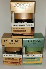 (3-Pack) Loreal Pure Masks--Smooth & Glow ,Nourish & Soften & Clarify & Smooth 