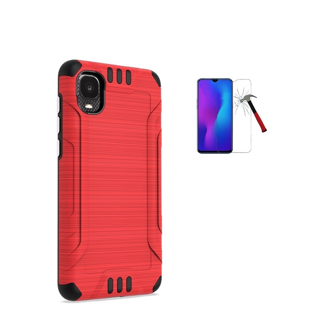 For TCL A3X/ Straight Talk TCL A3X, Shockproof Hybrid Case Cover+