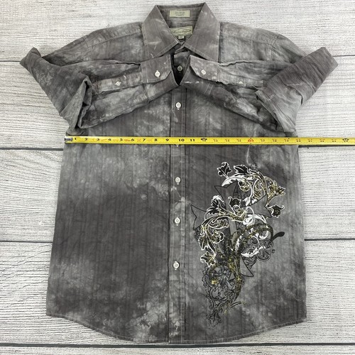 Eighty Eight Graphic Button Up Collared Dress Shirt Men Size Small Long Sleeve - Picture 10 of 10