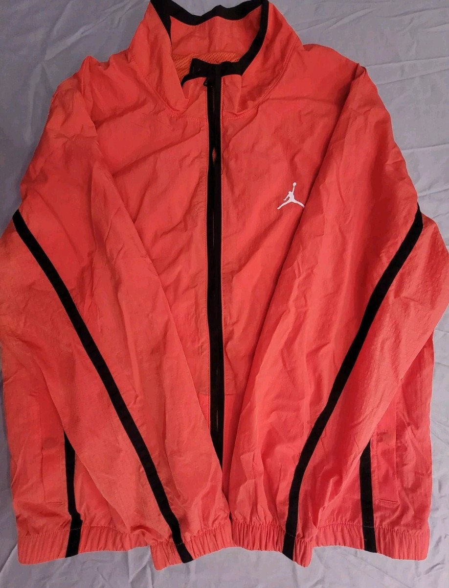 JORDAN ESSENTIALS WOVEN JACKET LOBSTER/BLACK/WHITE MEN'S SZ XL
