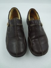 Clarks UnStructured Womens Brown Leather Loafer Slip-On Shoes 8M No insoles
