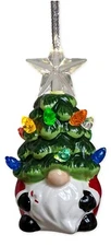 Light Up GNOME WITH CHRISTMAS TREE HAT Christmas Ornament, by The Bridge