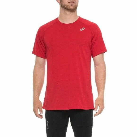 ASICS MEN S FAVORITE SHORT SLEEVE SHIRT X LARGE TRUE RED eBay