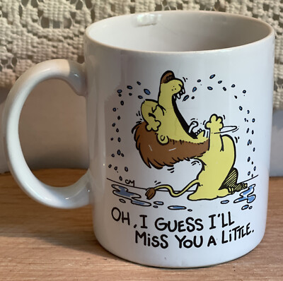   I ll Miss You   1989 Shoebox Hallmark Lion Mug Vintage
