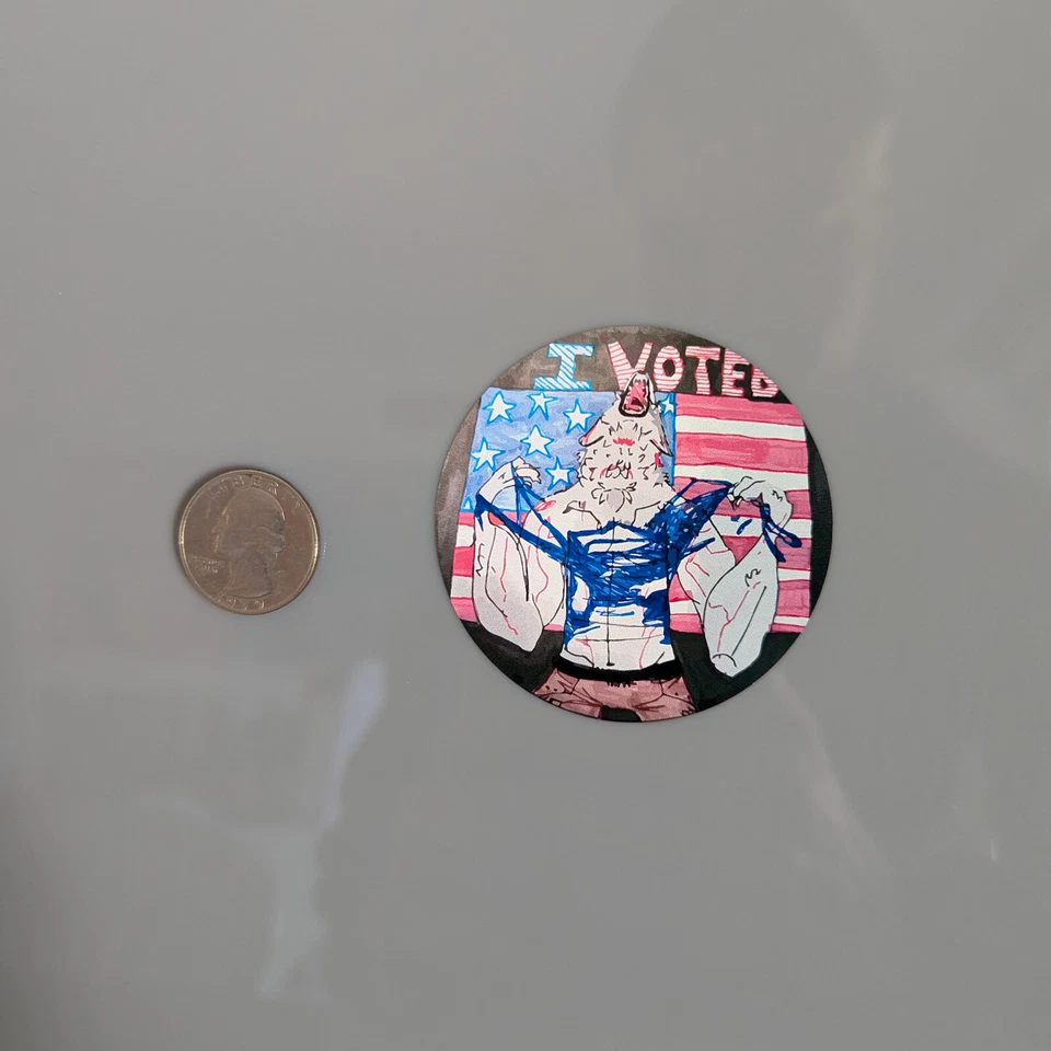 I Voted - Wearwolf Funny Sticker Decal | Werewolf Michigan I Voted Sticker | Lib - Image 2 of 4