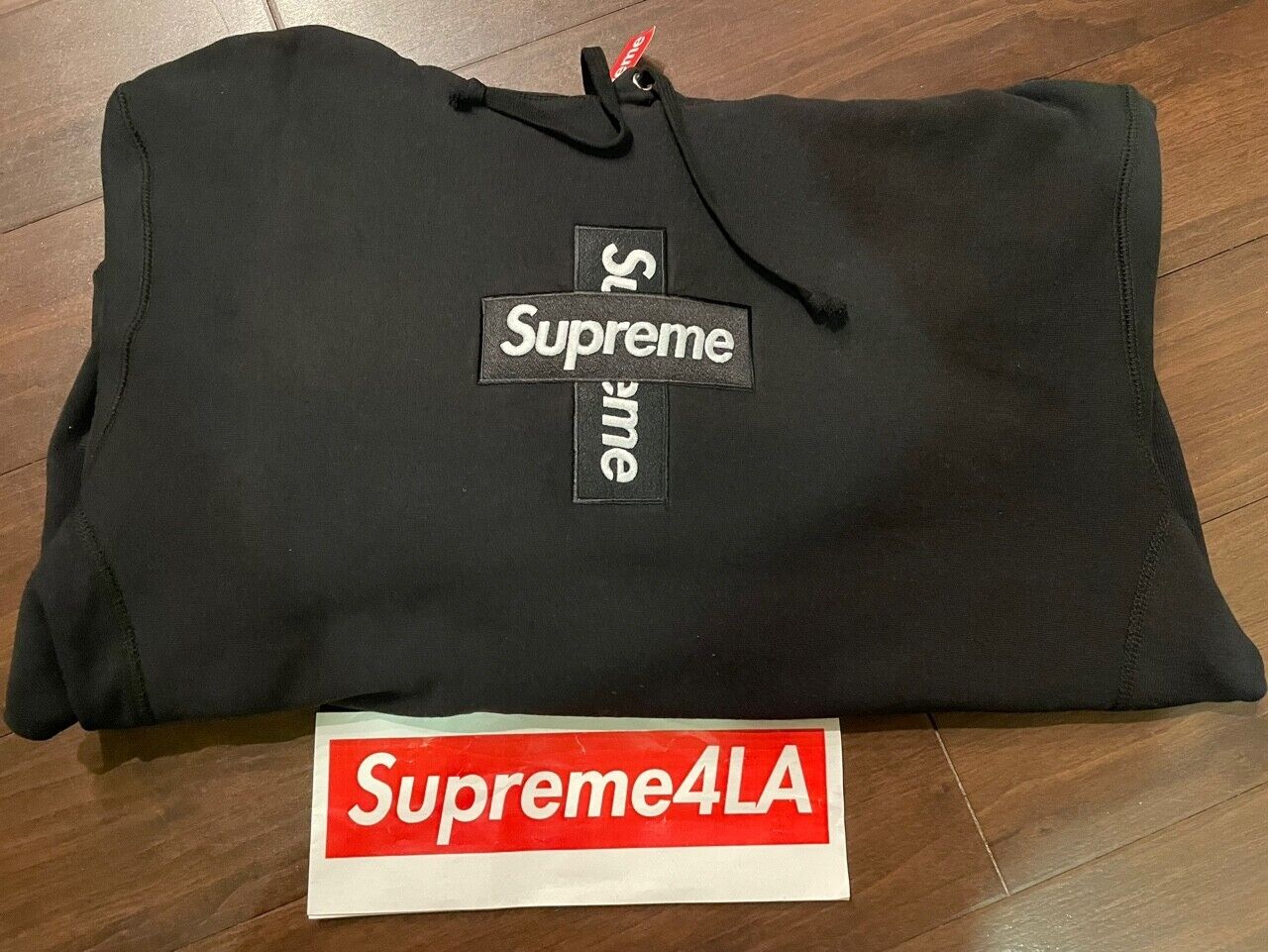 Supreme Cross Box Logo hoodie Black