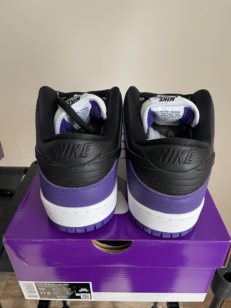Nike SB Dunk Low Court Purple Size 10 NEW BQ6817-500 Black White