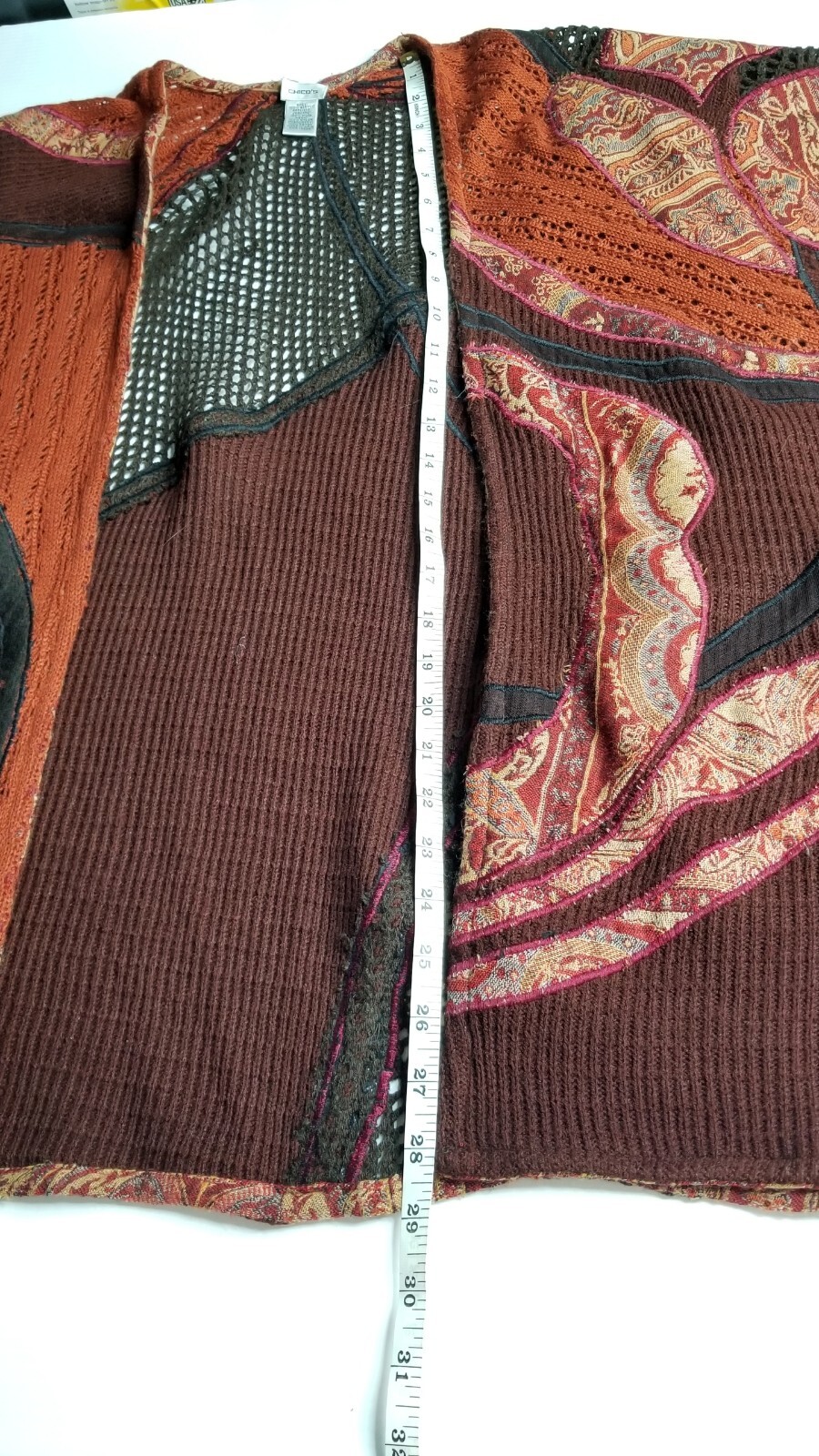 Chico's One Size Patchwork Wool Blend Bohemian Sh… - image 8