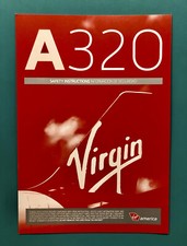 VIRGIN AMERICA AIRLINES SAFETY CARD--AIRBUS 320