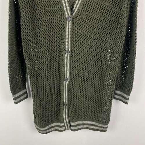 American Eagle Outfitters Green Button Front Cotton Sweater Size M - Picture 3 of 10