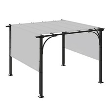 Waterproof Pergola Cover Replacement w/Rod Sun Shade Sail Awning Deck Porch Gray